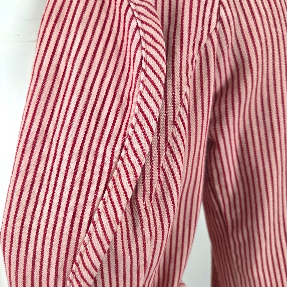 Vintage Y2K Free People Pinstripe Blazer Jacket Womens 8 Red Stripe Coquette - Picture 7 of 12